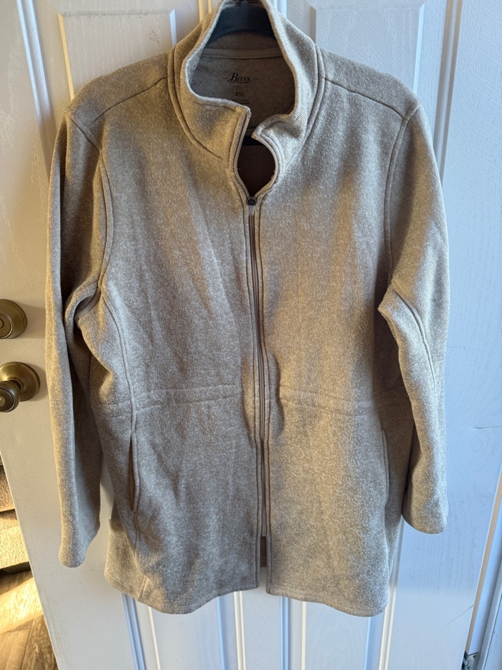 Bass Beige Zip-Up Fleece Jacket